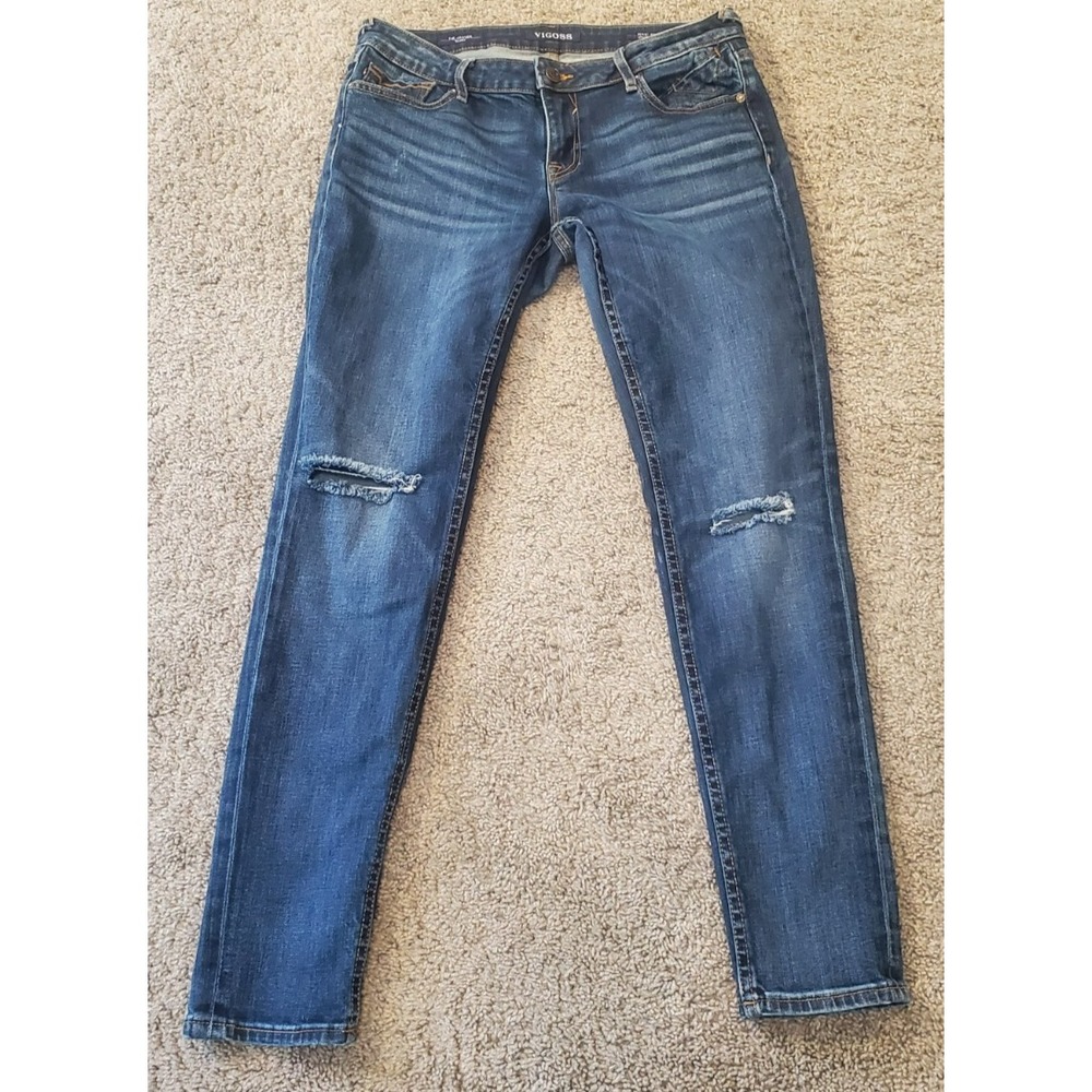 Vigoss Jeans Women's Size 29x29 The Jagger Skinny‎ Mid Rise Blue Denim Stretch
